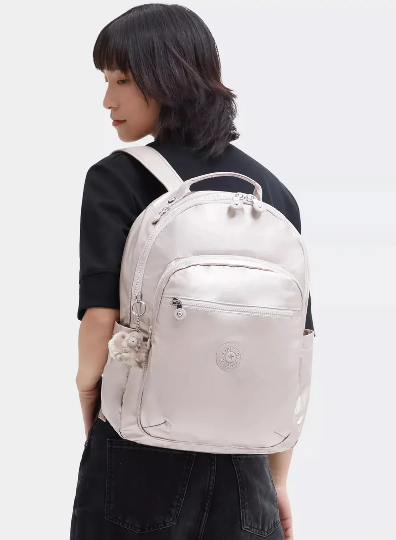 kipling Seoul Large Female Backpack (With Laptop Compartment) - Metallic Glow